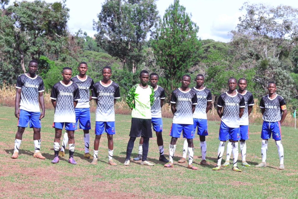 Ishiara players line up during their derbay match against EWASCO at Njukiri, Sunday, March 26 2023