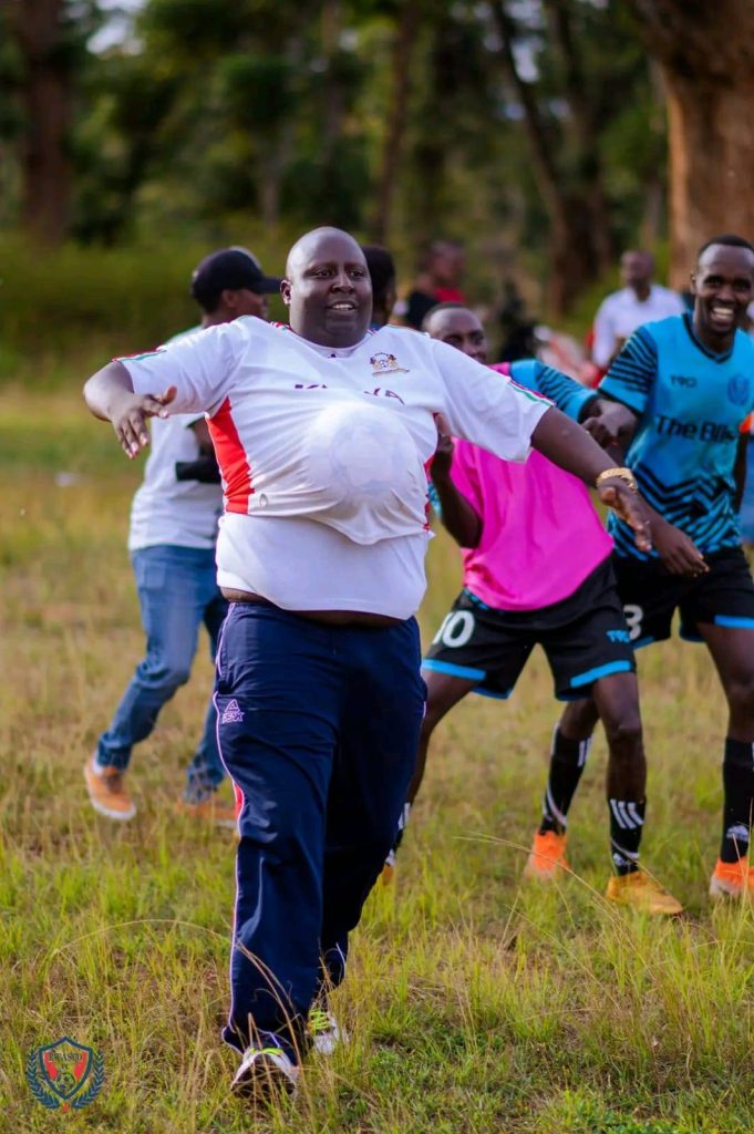 Ewasco FC chief Dickson Wanyanya celebrates their Mini-League qualification.